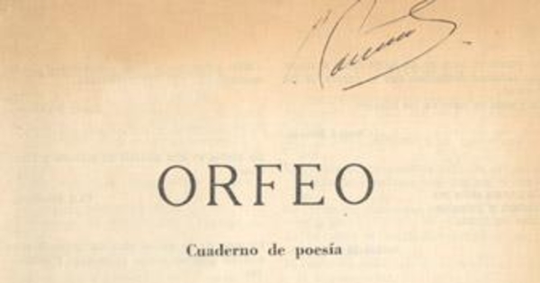 Orfeo : revista de poesía y teoría poética : nº 1