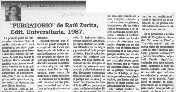 Purgatorio de Raúl Zurita