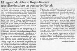 El regreso de Alberto Rojas Jiménez, recopilación sobre un poema de Neruda