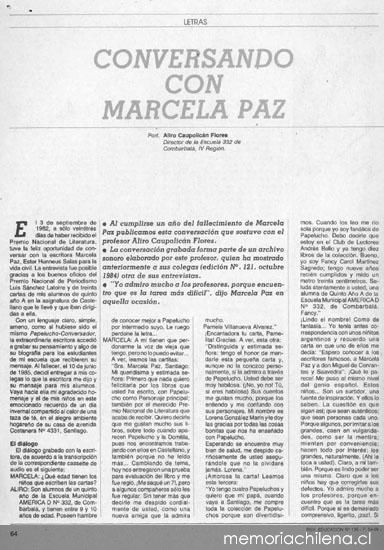 Conversando con Marcela Paz