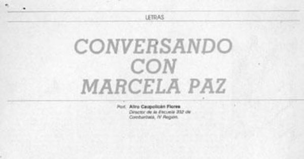 Conversando con Marcela Paz