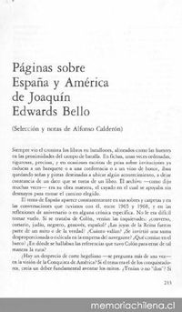 Páginas sobre España y América de Joaquín Edwards Bello