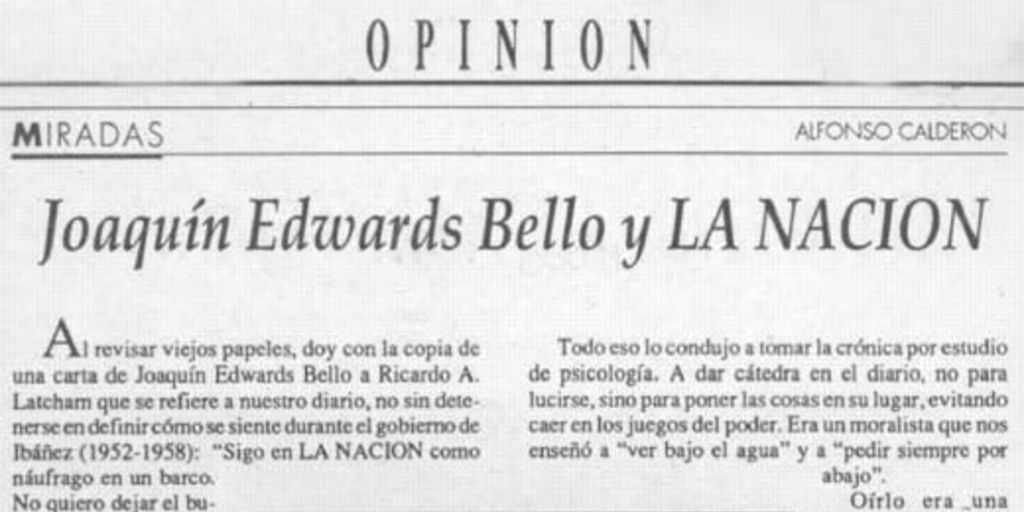 Joaquín Edwards Bello y La Nación