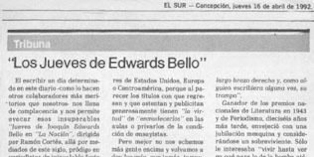 Los jueves de Edwards Bello