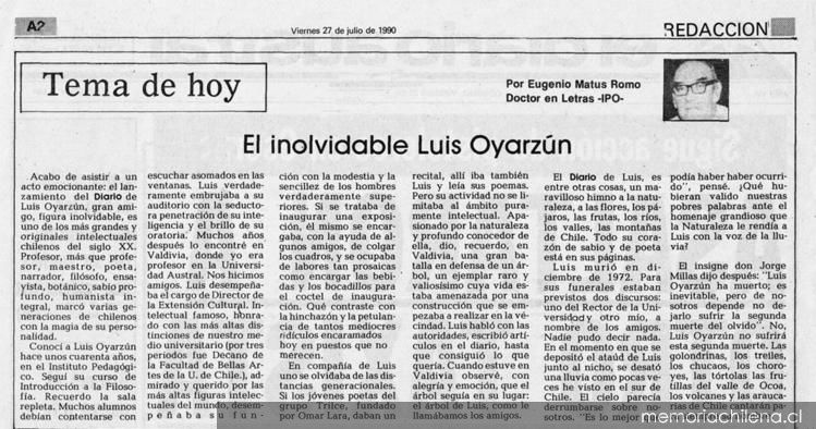 El inolvidable Luis Oyarzún