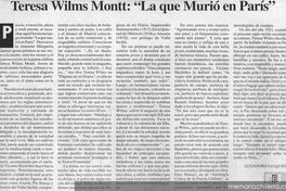 Teresa Wilms Montt, "La que murió en París"