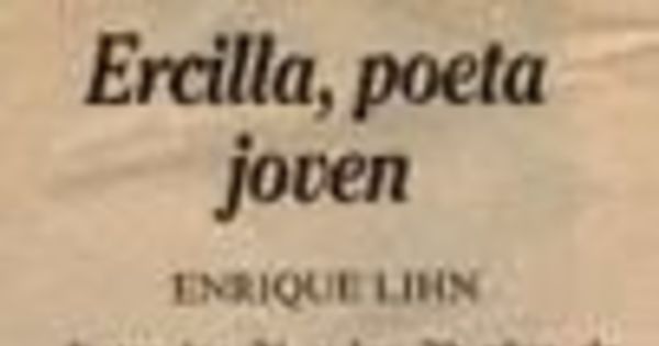 Ercilla, poeta joven