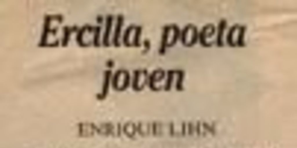 Ercilla, poeta joven