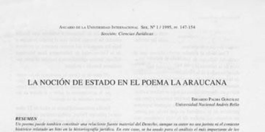 La noción de Estado en el poema La Araucana