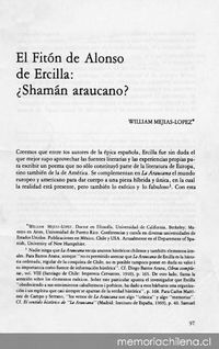 El Fitón de Alonso de Ercilla: ¿Shamán araucano?