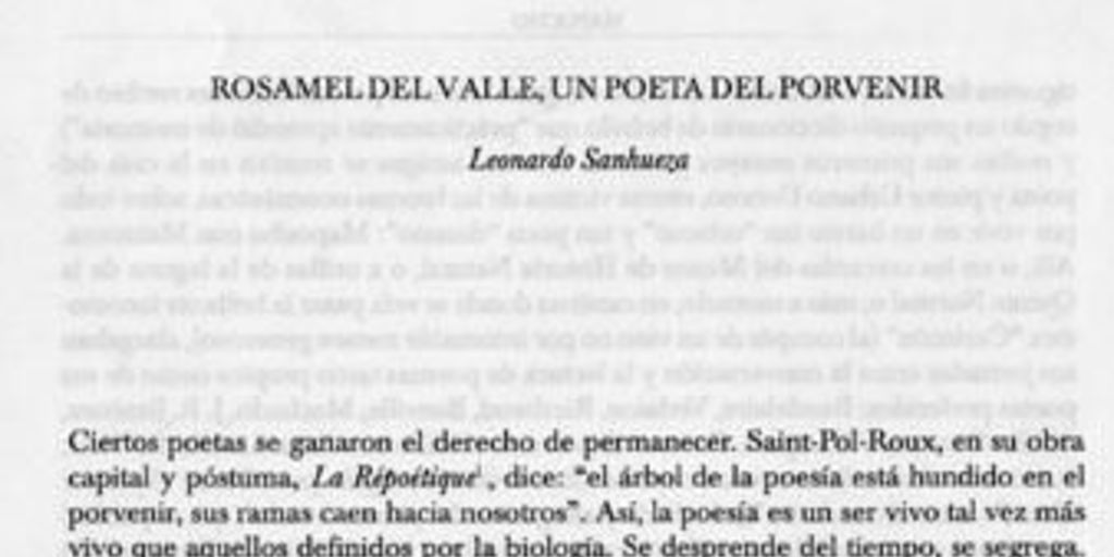 Rosamel del Valle, un poeta del porvenir