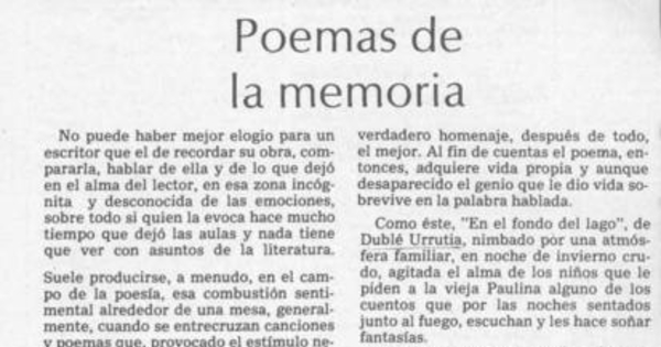 Poemas de la memoria