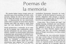 Poemas de la memoria