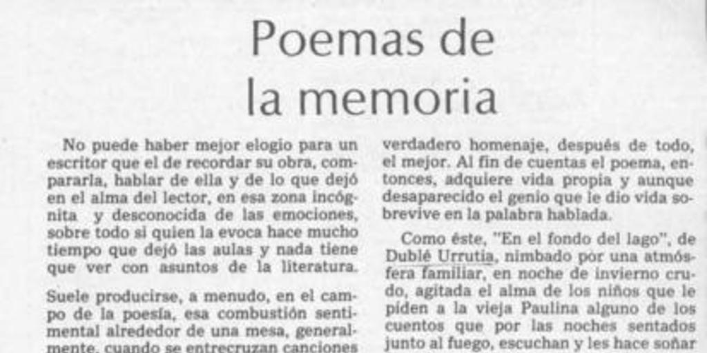 Poemas de la memoria