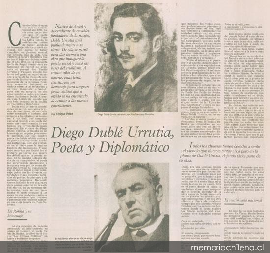 Diego Dublé Urrutia, poeta y diplomático