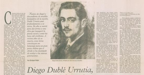 Diego Dublé Urrutia, poeta y diplomático