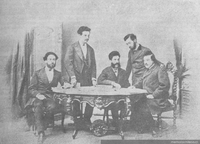 Don Victorino con sus hijos Victorino, Demetrio, Aurelio, Washington y Daniel