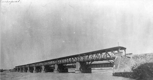 Puente sobre el río Cachapoal, Rancagua, hacia 1900