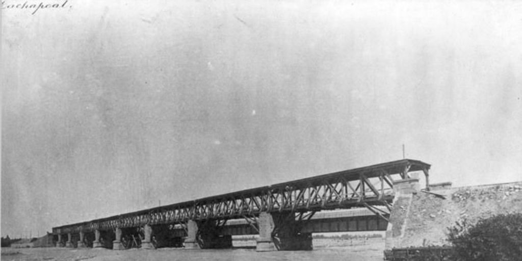 Puente sobre el río Cachapoal, Rancagua, hacia 1900