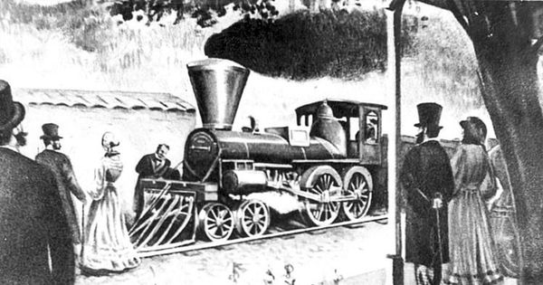 Locomotora Copiapó hacia 1850