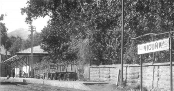 Estación de Vicuña, hacia 1900