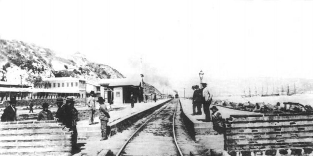 Estación Matadero ubicada entre Valparaíso y Viña del Mar, ca. 1900