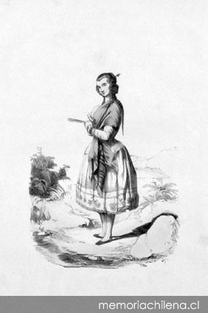 Jeune fille de la Conception, dibujo realizado por la expedición de La Perouse