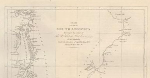 Mapa de una parte de Sud América, realizado por la expedición inglesa de Parker King entre los años 1826-1830