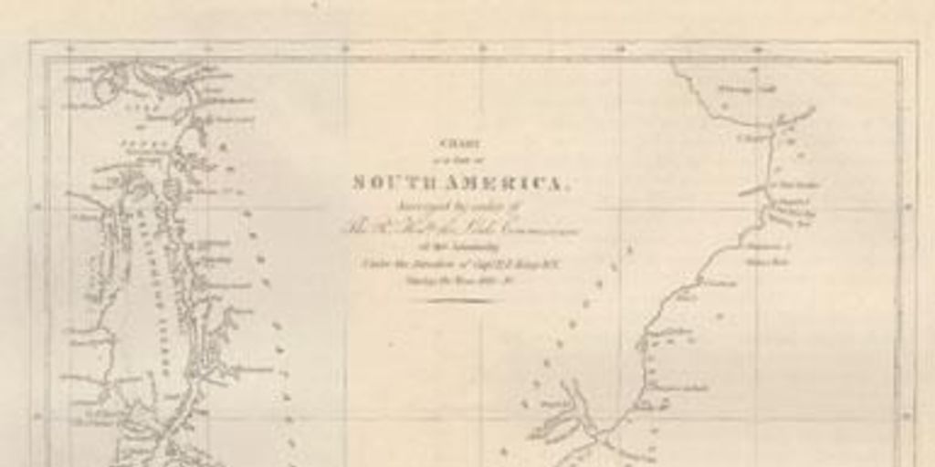 Mapa de una parte de Sud América, realizado por la expedición inglesa de Parker King entre los años 1826-1830