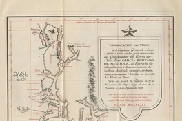 Demarcación del viaje del capitán Juan Ladrillero [mapa], hecho por mandato del gobernador del Reyno de Chile Don Garcia Hurtado de Mendoça, al Estrecho de Magallanes, i descubrimiento de su boca Austral, canales,archipiélago, ensenada i bahías en la costa del Mar del Sur