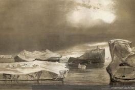 Iles de glace, pres des iles Powell, 1838