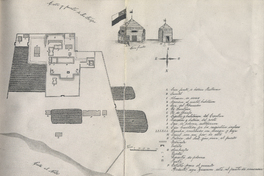 Plano del Fuerte Bulnes levantado por el gobernador Justo de la Riviera, en febrero de 1845