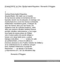 Carta 1813 a Sra. Doña Isabel Riquelme