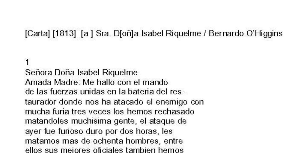 Carta 1813 a Sra. Doña Isabel Riquelme