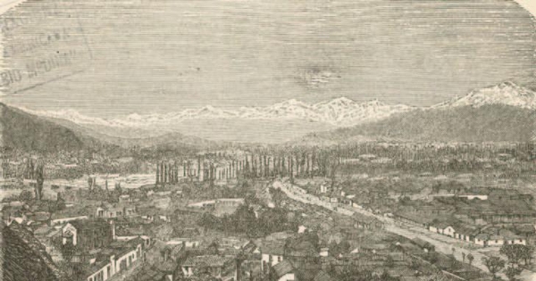 Vista jeneral de Santiago tomada del cerro Santa Lucía