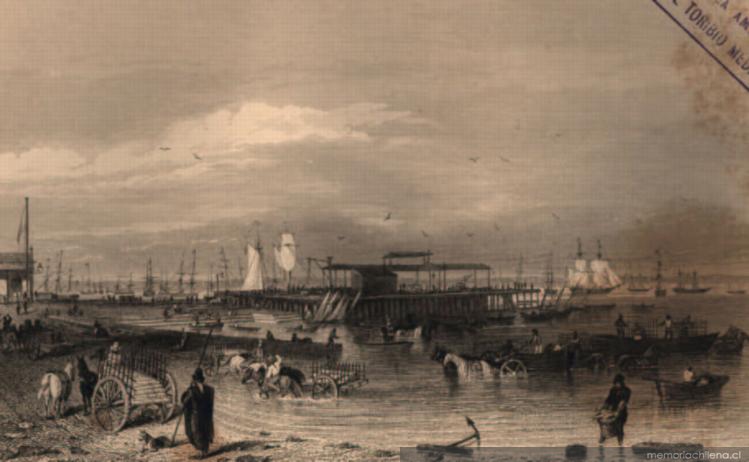 Montevideo, el muelle hacia 1832