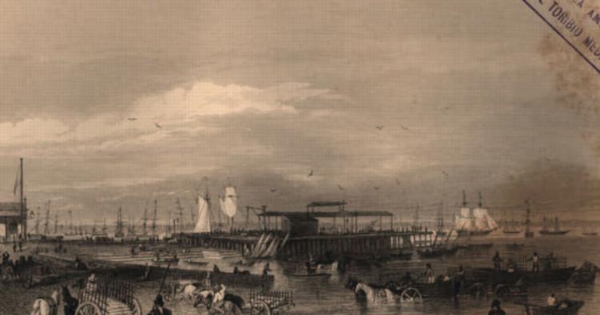 Montevideo, el muelle hacia 1832