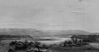 Santa Cruz river, and distant view of the Andes, 1826