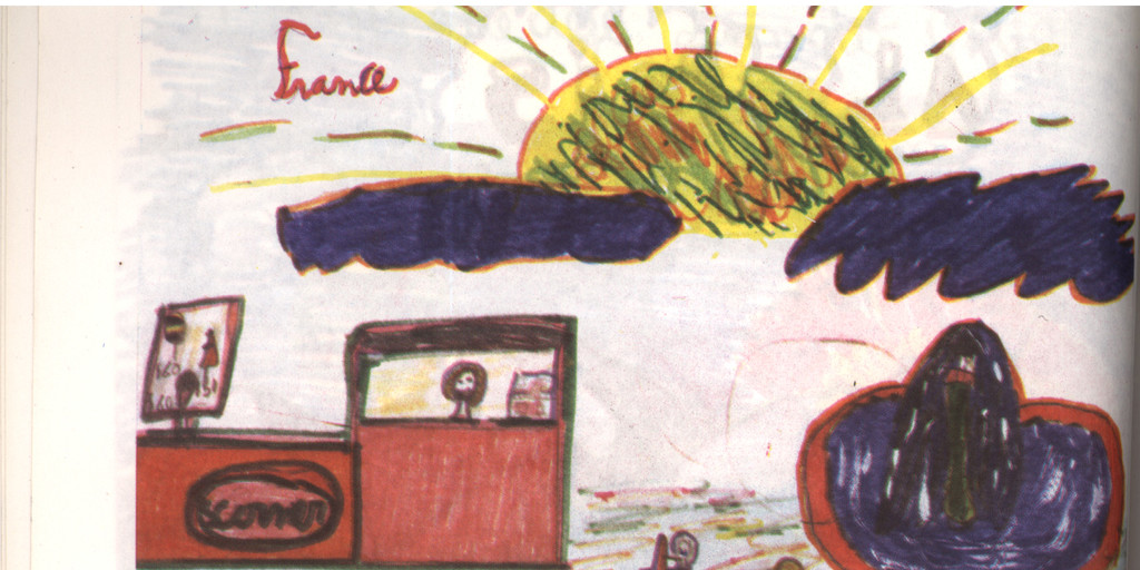 Dibujo de Marión sobre Francia, 8 años, abril de 1989