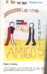 Dibujo de Pablo sobre Argentina, 14 años, marzo de 1989