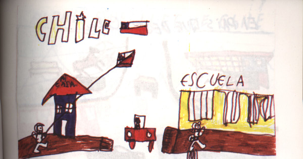 Dibujo de David sobre Chile, 6 años, diciembre de 1988