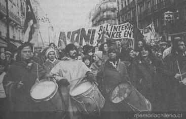 Manifestación de exiliados chilenos