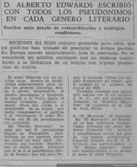 D. Alberto Edwards escribió con todos los pseudónimos en cada género literario