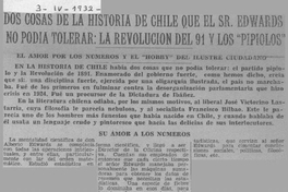 Dos cosas de la historia de Chile que Alberto Edwards no podía tolerar : la revolución del 91 y los pipiolos