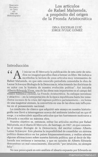 Los artículos de Rafael Maluenda a propósito de La Fronda Aristocrática