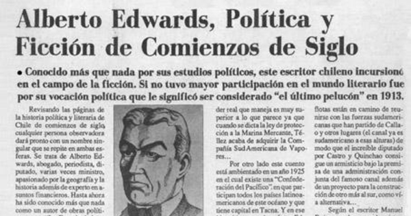 Alberto Edwards, política y ficción de comienzos de siglo