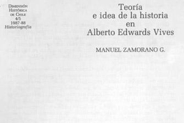 Teoría e idea de la historia en Alberto Edwards Vives