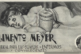 Alimento Meyer es el ideal para las guaguas, enfermos y convalecientes