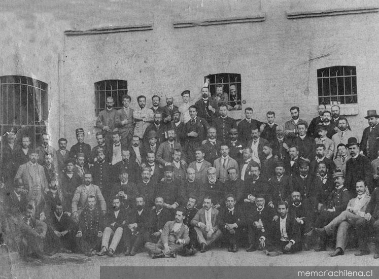 Prisioneros políticos durante la Guerra Civil de 1891, en la cárcel de Valparaíso