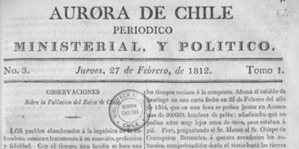 Aurora de Chile, periódico ministerial y político